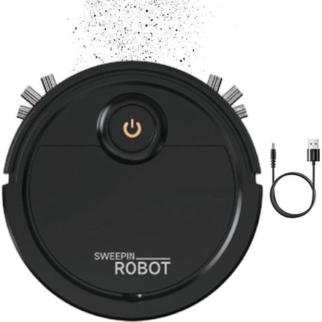 Roboter-Staubsauger, leistungsstark, wiederaufladbar, automatischer Reinigungsmopp Kantenreinigung Kehrroboter für Zuhause, Wohnheim, Büro, Wohnung, Schlafzimmer, Hartboden, Tierhaare (1/5)