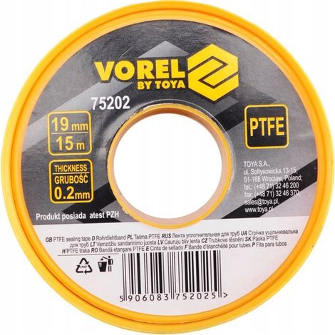 Ruban téflon ptfe 15MX10MMX0,2MM vorel (1/2)