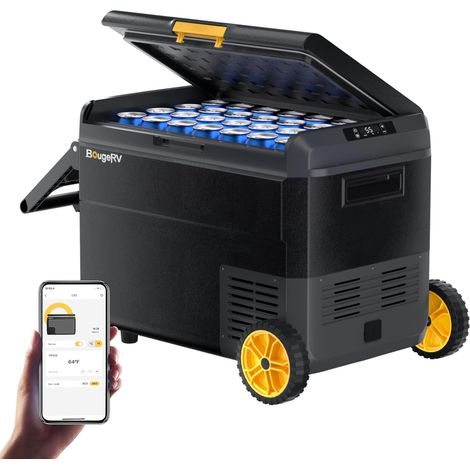 CRS 50L Compressor Cooler with Wheels Handle IPX4 Waterproof Freezer Compression Refrigerator 12/24 V 220 V for Car Camping Travel Boat Control -20℃20℃ (1/5)
