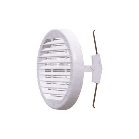 GRIGLIA DI AERAZIONE IN PLASTICA RETE+ZANCHE Ø mm. 135 per fori mm. 80-125 IDROWEB 5 PZ