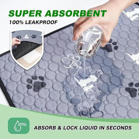 Dog Sanitary Pads, Absorbent Reusable Non-Slip Dog Sanitary Pads for Whelping Playpen Cage Bed (Grey, 48" x 48") Tapis de propreté chien antidérapant et réutilisable pour cage, parc, sol et voyage (1/4)