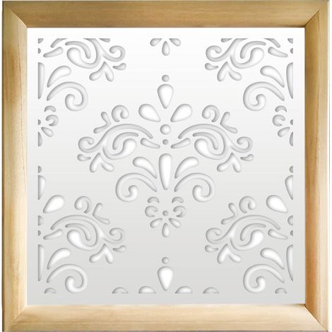 DAMASCO - Moduli Decorativi in Legno e PVC - Misura: 48x48 cm - Colore: bianco (1/4)