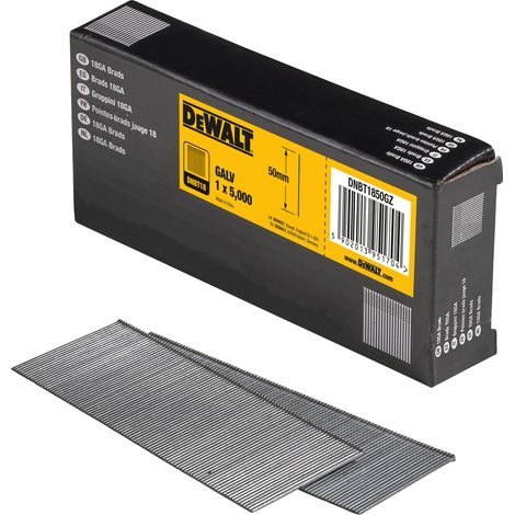 Clavos para clavadora neumática 1.25mm x 50mm 18GA GALV (5000 ud) Dewalt DNBT1850GZ
