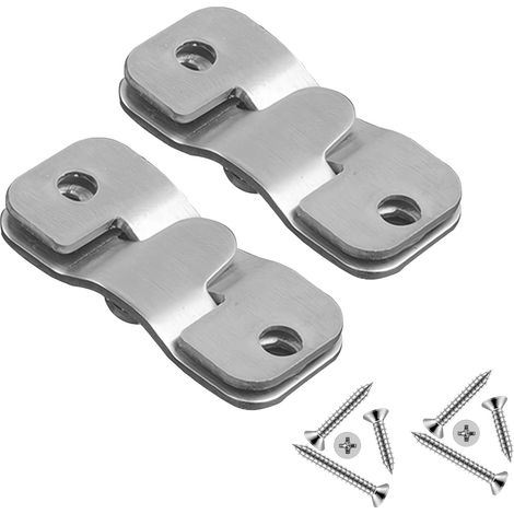 Lot de 4 supports de montage mural en métal robustes pour accrocher des têtes de lit, des miroirs, des photos et des œuvres d'art – Acier inoxydable