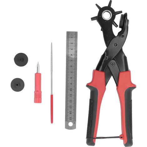 Kit emporte-pièce en cuir ergonomique, multi-tailles de trous pour ceintures et artisanat (1/5)