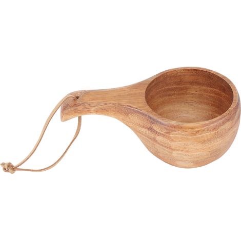 Tasse à café en bois 220 ml, écologique et portable, isotherme, avec poignée fine imitation tortue et prise en main confortable. (1/5)