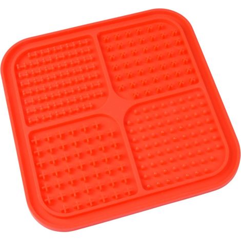 Tapis de Léchage Animaux "Silicone" 20cm Rouge (1/3)