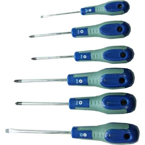 Cacciaviti a Taglio e Croce Philips PH Pozidriv PZ Giraviti Assortiti Set 6 Pz (1/2)