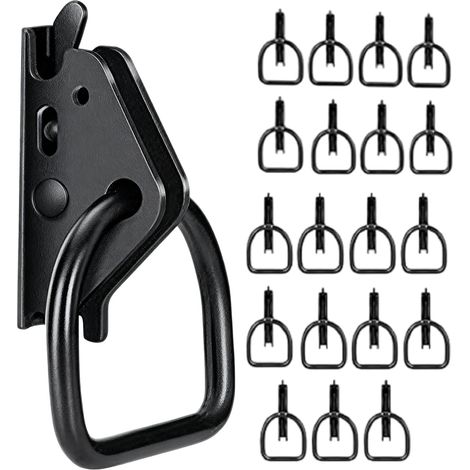 Anneaux en D E-Track - Matériel d'arrimage en métal pour remorque de vélo de Moto, 20 pièces - Accessoire de remorque Robuste pour Moto, vélo, Sports de Plein air, Ski, Paddle, Bateaux gonflables (1/5)