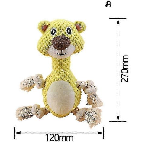 Jouet en peluche couineur pour chien, résistant aux morsures, pour chiot, utilisable en intérieur et en extérieur (Zekai) (1/5)