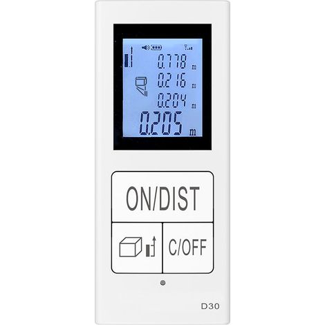 Laser Distance Meter Measuring Tool (30m, USB Rechargeable)