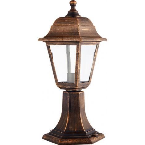 Basil Außenwandleuchte 1xe27 altgold ip44 polycarbonat 41.5x16.5d