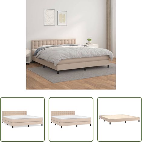 vidaXL Taschenfederkern Matratze - Boxspringbett Matratze Cappuccino-Braun 180x200 cm Kunstleder (1/5)