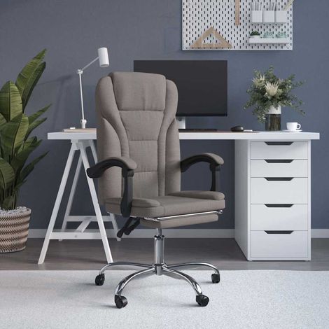Chaise de bureau inclinable Fauteuil gamer - Chaise d'ordinateur Taupe Tissu BV302891 - BonneVie (1/5)