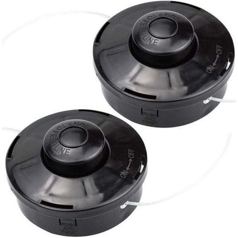 Lot de 2 Tête de débroussailleuse Universelle Nylon Bobine de Rechange de Tondeuse Débroussailleuse Tête De Coupe M10 X 1.25 pour Débroussailleuse Thermique à Essence-- (1/5)