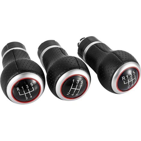 Spezieller Schaltknauf für Audi A4 Fahrzeuge, roter runder Schalthebelgriff, Universalzubehör, roter runder 6-Gang (R135246), ein Set. (1/4)