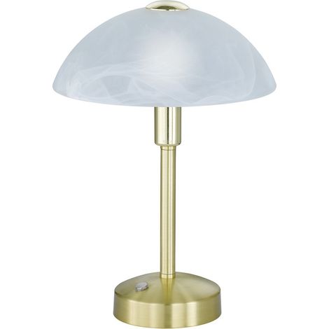 Lampe de Table Champignon Moderne Led Touch Gradateur Femme Laiton et Verre Albâtre Eclairage Trio (1/3)