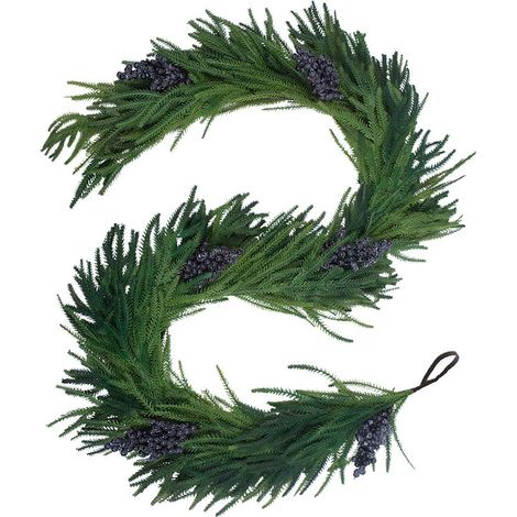 GARRYFIZH Décoration de Noël en rotin, imitation pin et cyprès souple et réaliste, pin de Norfolk, plantes vertes, aiguilles de pin / 270 cm (forme de fruit) (1/4)