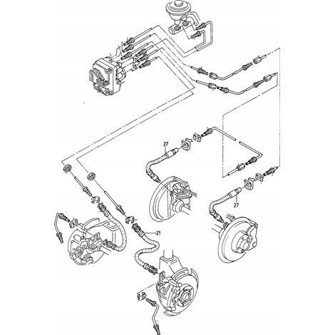 Tubi freno flessibili in teflon intrecciato per Audi A6 C4 - quattro (1/5)