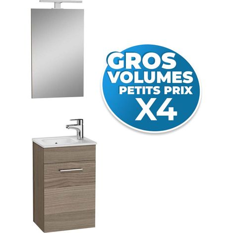 Vitra  Lot de 4 Meubles Mia  39x61x28 cm avec miroir, lavabo et éclairage LED, Cordoba (MIASET40C-GVP04) (1/3)