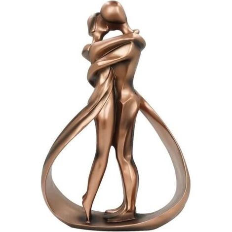 Statue,Embrasser Amant Statue Câlin Couple Sculpture Art Figure Abstraite Moderne Décoration Fait Main Cadeau De Mariage Souvenir (1/4)