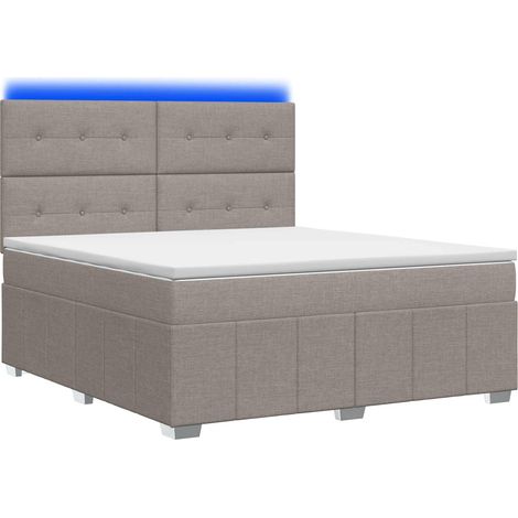 Maison Exclusive - LED Boxspringbett mit Matratze Taupe 180 x 200 (1/5)