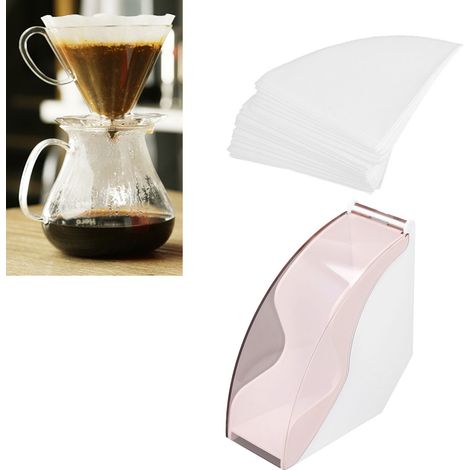 Porte-filtres à café, boîte à filtres, étagère de rangement pour bar à café, boîte de rangement, boîte à filtres en bois anti-poussière, boîte à filtres en plastique anti-poussière en forme d'éventail (1/5)