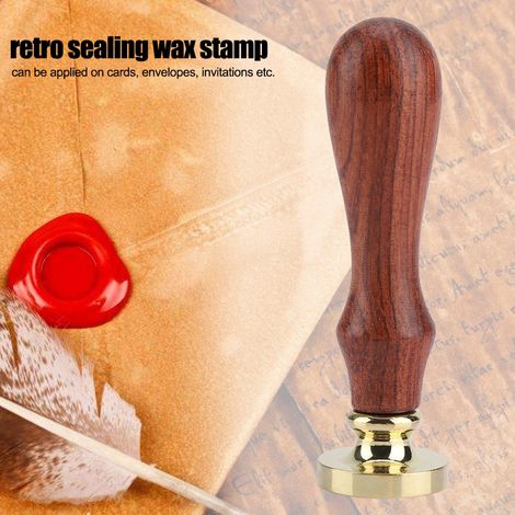 Lot de 1 Bâton de Cire à Cacheter Rétro en Bois, Tampon Classique pour Cartes d'Invitation de Mariage (039) (1/5)