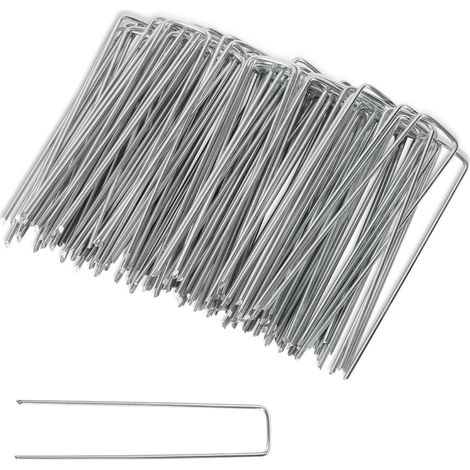 EINFEBEN Piquets de Fixation 50-1000 Pièces, Ø2,8mm en Acier Galvanisé, Ancrage au Sol de Jardin - 400x (1/6)