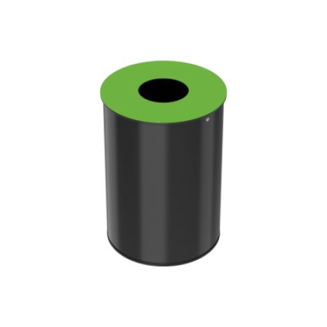 Corbeille de tri sélectif Neotri - verre - 30l - gris manganèse / vert jaune - RAL 6018