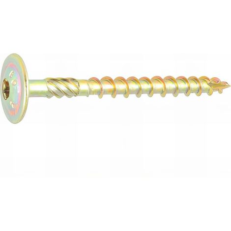 50 Vis Vking Disque Torx zingués bichromatées (jaune/or) - 10,0 mm - Diamètre 10 mm
