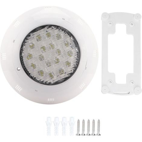 Luminaire mural de piscine 18LED IP68 étanche, lumière blanche pure pour bassin, montage encastré extérieur