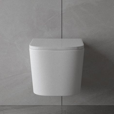 Acezanble Bathroom Rimless Wall Hung Toilet Pan WC and Soft Close Seat (1/3)