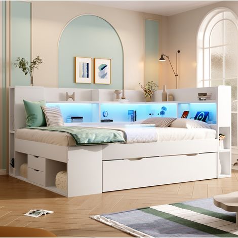 letto matrimoniale 140x200 contenitore LED USB OKMYHOME (1/5)
