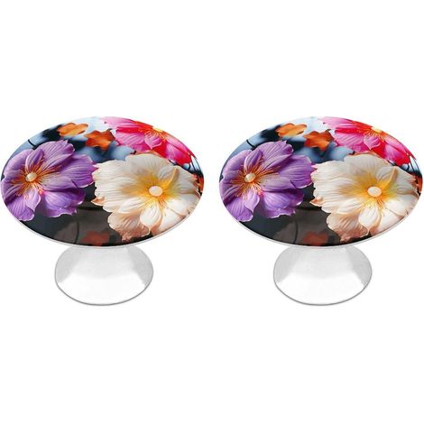 Lot de 2 boutons en acier inoxydable 28 mm, 3 meuble colorés à (1/5)