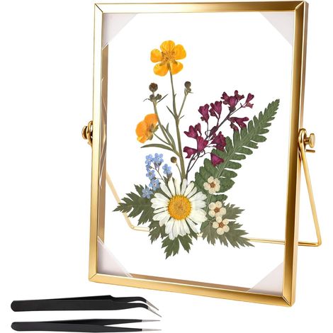 Cadre Photo en Verre Gaufré, Cadre Photo 15x20 cm avec 2 Pinces à Épiler (1/5)