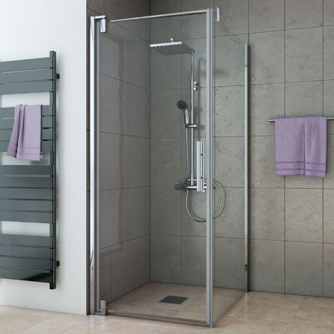 Breuer Europa Design Drehtür 900mm Klarglas inklusive CER+ Antikalk. Anschlag links für Seitenwand Typ 1259, Alu. Chromeffekt (1/5)