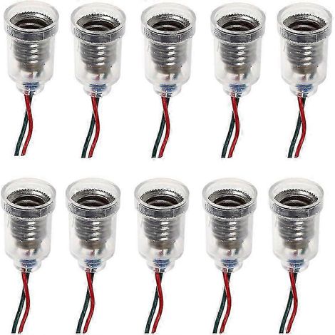 Lot de 10 douilles E10 pour ampoules LED à vis, avec fil de connexion, pour expériences électriques domestiques. (1/5)