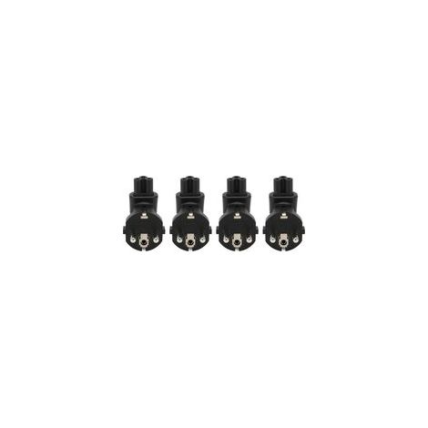Lot de 4 adaptateurs secteur universels EU4,8 mm vers IEC320 C5 pour ordinateur (prise UE, 100-250 V).