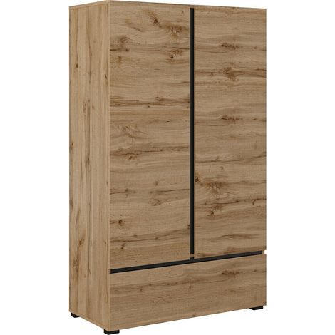 Estantería Alfere 122, Roble wotan, Cerrable, Con cajones, Con puertas, Aglomerado laminado, Número de puertas: 0, Número de cajones: 0, 150x89x40cm