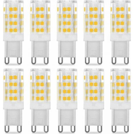 Ampoule LED G9 5 W, équivalent 40 W, lumière blanche 4500 K, 220-240 V, angle de faisceau 360°, paquet de 10 (1/5)