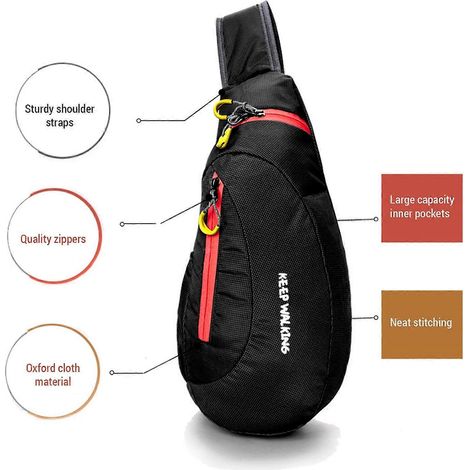 Sacoche unisexe pour poitrine, bandoulière, sac messager, sac à dos décontracté, sac de randonnée et de cyclisme.