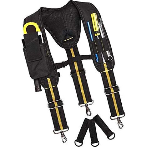 Tirantes para herramientas, cinturón acolchado resistente, ajustable, con soporte múltiple, bolsas lumbares para carpintero, electricista, profesional, herramientas industriales duraderas.