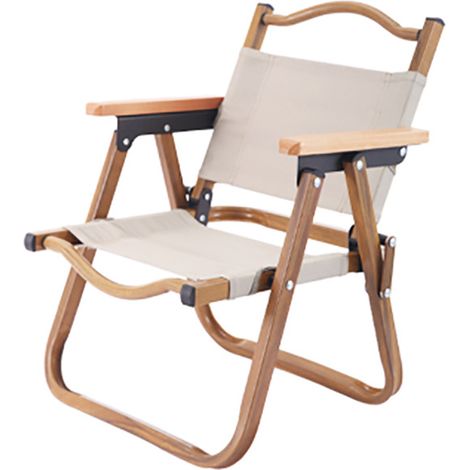 Chaise Pliable pour Enfants à Finition Effet Bois, Cadre en Aluminium Léger, Tissu Oxford Double Couche, pour Intérieur et Extérieur (35×27×45 cm) (1/5)