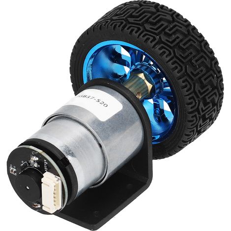 12V 60RPM Gleichstrom-Getriebemotor mit CW/CCW-Welle, Halterung und Rad, Auswuchtwagen-Kit, doppelseitige Achse (1/5)