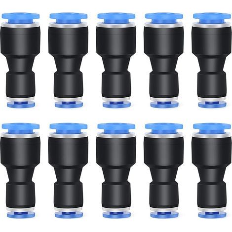 10 pièces 10 mm de diamètre extérieur x 8 mm de diamètre extérieur réducteur droit pour connecter les raccords, raccord de réducteur de tube de tuyau d'union pneumatique (1/5)