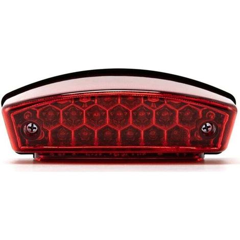 Feu arrière universel pour moto 12 V 21 LED, éclairage de plaque d'immatriculation blanc, feu stop arrière rouge (B) (1/4)