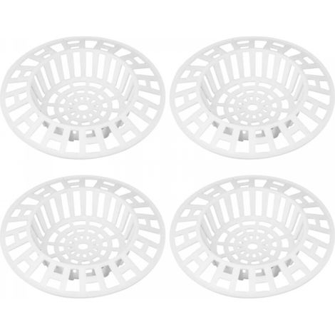 Crépine d'évier en plastique pour cuisine et salle de bain – Blanc (lot de 4) (1/5)