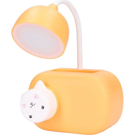 Lampe de bureau orange, réglable, flexible, pliable et portable, idéale pour les bureaux et les chambres. (1/5)