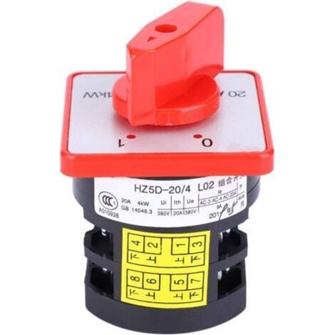 Commutateur Rotatif à Came HZ5 20/4 L02 20A 380V 4KW 6 Bornes pour Conversion Lignes de Contrôle (1/5)